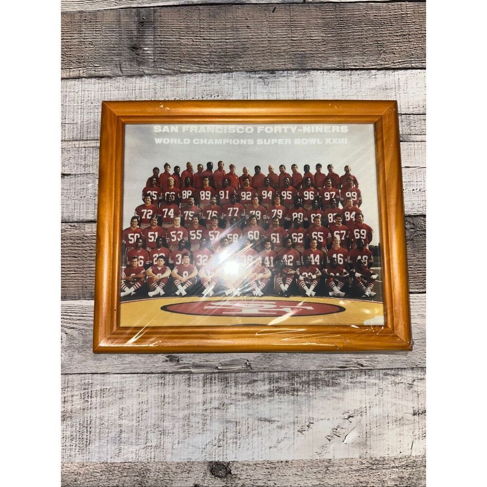 Vintage NFL San Francisco 49ers Super Bowl XXIII Champions Team Photo Framed